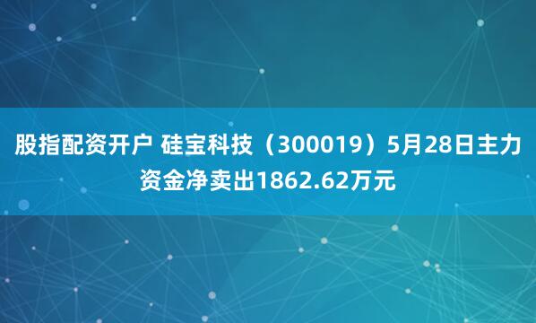股指配资开户 硅宝科技（300019）5月28日主力资金净卖出1862.62万元